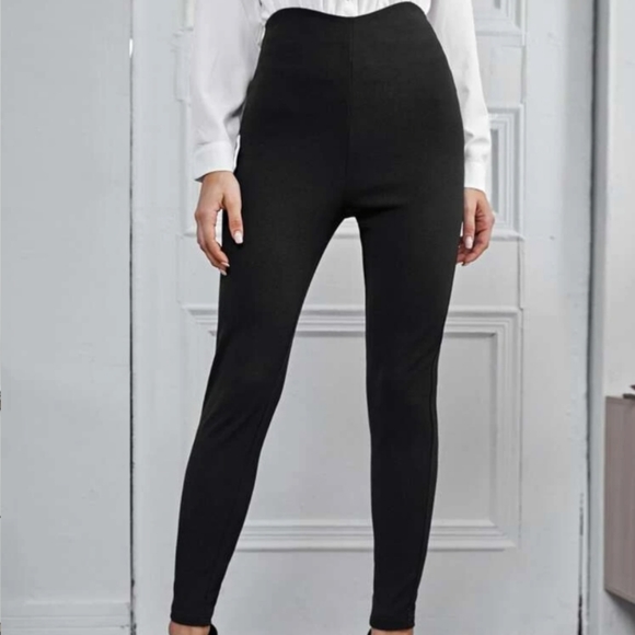 Black high waisted pants/slacks size M - Picture 6 of 6